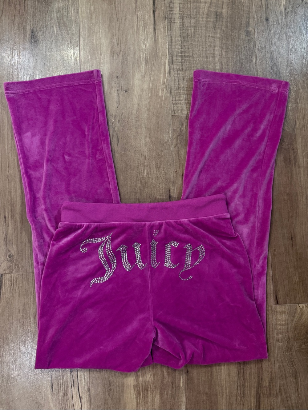 Y2K Juicy Couture Velour Track Flare Pants with Rhinestone Butt - Small